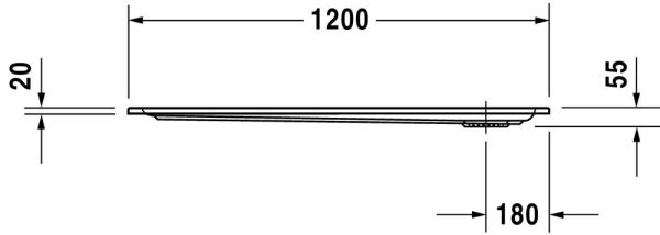 Duravit Starck Slimline Duschwanne rechteckig 100x120cm, Sanitäracryl, weiß