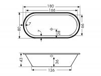 Vorschau: Polypex BAHAMAS 1800 Oval-Badewanne 180x80cm