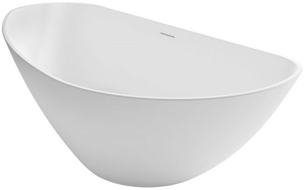 RIHO Solid Surface Granada freistehende Badewanne 170x80cm, weiß seidenmatt BS18005