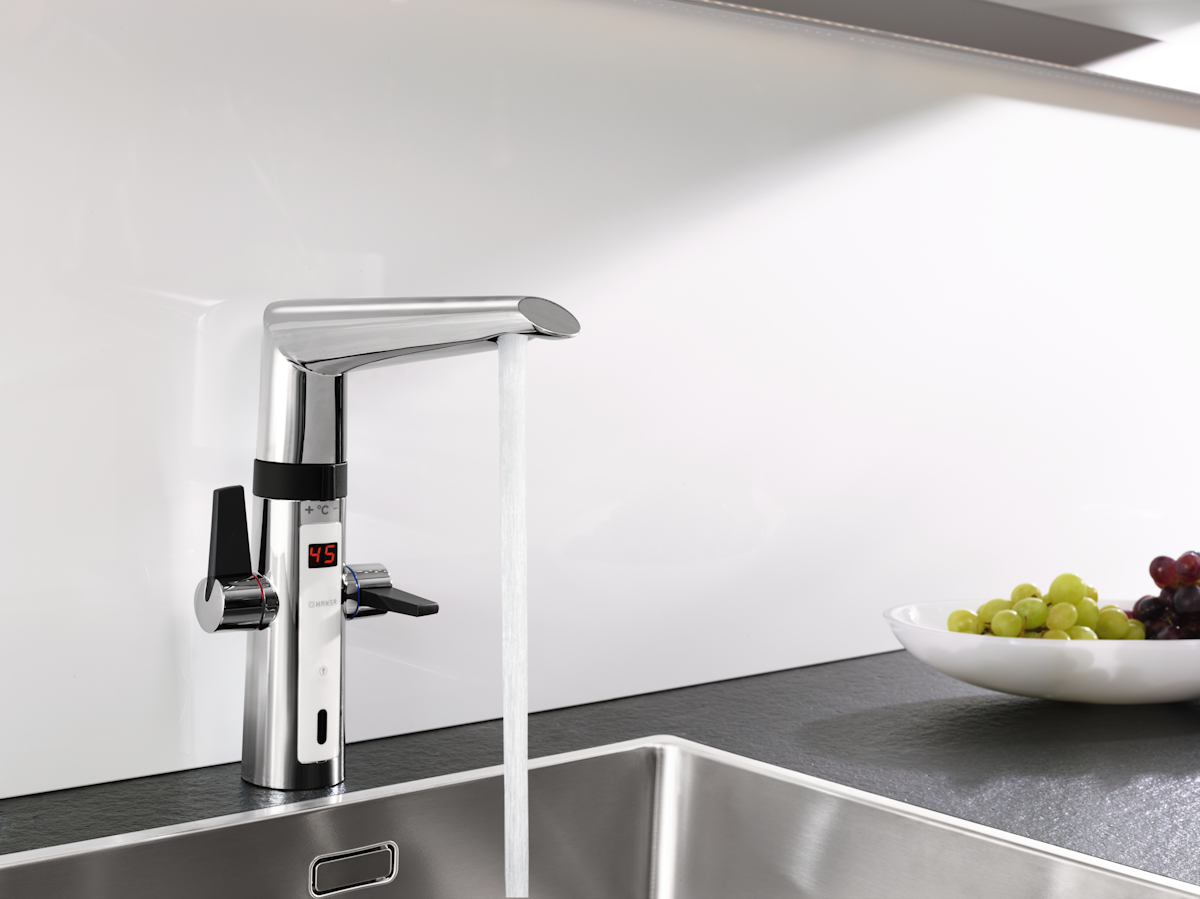 Hansa Hansafit Hybrid Spültisch-Elektronik-Einlochbatterie, Infrarot