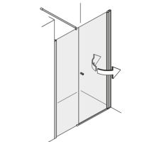 Vorschau: Artweger PRESTIGE Pendeltür mit Fixteil in Nische