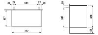 Vorschau: Laufen The New Classic Schubladenelement 78cm, 2 Schubladen, ohne Ausschnitt, techn. Zeichnung