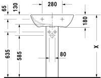 Vorschau: Duravit ME by Starck Waschtisch 60x46cm, mit Überlauf, ohne Wondergliss, weiß 2335600000