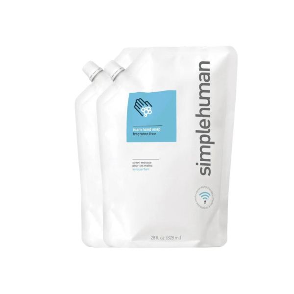 simplehuman Schaum-Handseife 828 ml, Nachfüllbeutel parfümfrei CT1082