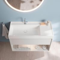 Burgbad Devio Mineralguss-Waschtisch 80cm Unterschrank, 1 Auszug & offenem Fach SHKJ081