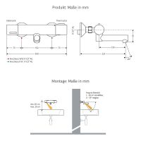Vorschau: WimTec ECOSAN W6 HyPlus Aufputzwandarmatur 6V Batteriebetrieb 225 mm Ausladung, chrom