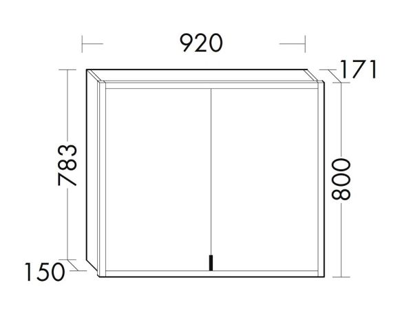 Burgbad rl20 Spiegelschrank 92x80cm mit Lichtrahmen, Wandeinbau SPVL090F6947