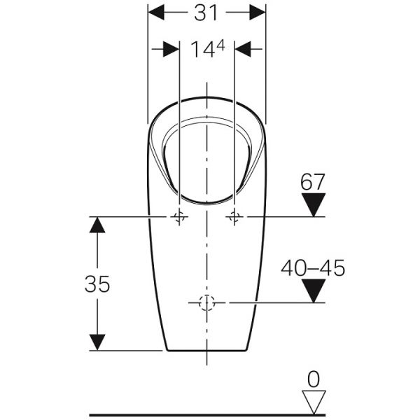 Geberit Urinal Preda, wasserlos, weiß