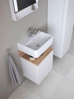 Duravit Qatego Handwaschbecken 45x35cm mit Hahnloch, HygieneGlaze, weiß 0746452000