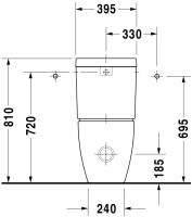 Vorschau: Duravit Happy D.2 Stand-WC für Kombination, Tiefspüler, HygieneGlaze, weiß