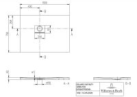 Vorschau: Villeroy&Boch Squaro Infinity Quaryl®-Duschwanne, Eckeinbau links gegen Wand, 100x75cm UDQ1075SQI2LV-1S