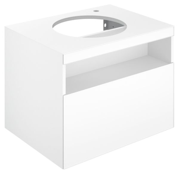 Keuco Stageline Waschtischunterbau f. Keramik-Waschtisch m. Hahnlochbohrung rechts, o. Elektrik, 65cm 32855180000