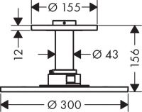 Vorschau: Axor ShowerSolutions Kopfbrause 300 1jet mit Deckenanschluss, schwarz matt