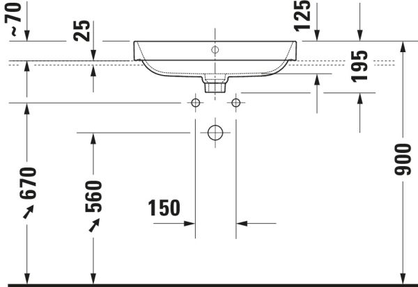 Duravit Happy D.2 Plus Aufsatzbecken 60x46 weiss 23606000001