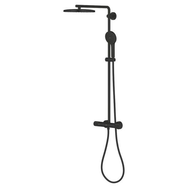 Grohe Vitalio Joy+ CoolTouch System 280 Duschsystem mit Thermostatbatterie, Aufputz, schwarz matt