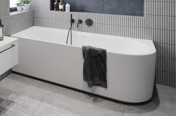 RIHO Desire Corner Eck-Badewanne 184x84cm Raumecke links mit Sparkle Mood