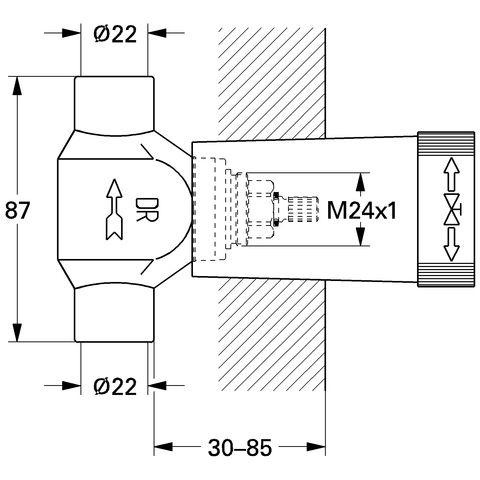 Grohe Unterputz-Ventil-Unterteil DN 20