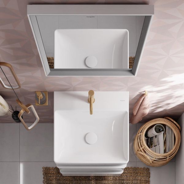 hansgrohe Xelu Q Handwaschbecken 50x48cm mit Hahnloch, weiß