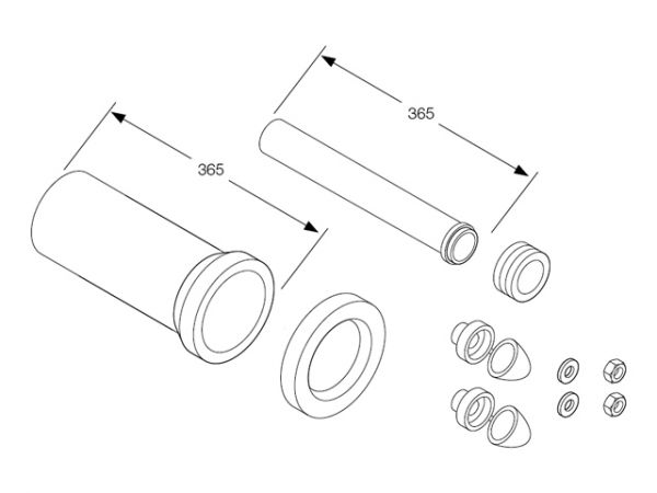 MEPA VariVIT® Wand-WC-Anschlussgarnitur 365mm, DN90