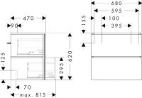 Vorschau: hansgrohe Xilesa E Unterschrank 68x47cm für Waschtisch, 2 Schubkästen mit Push-Open