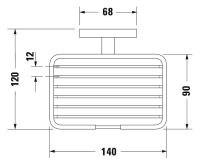 Vorschau: Duravit Karree Seifenkorb wandhängend, chrom 0099531000