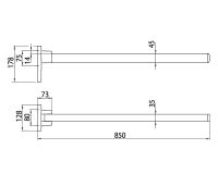 Vorschau: emco loft Stützklappgriff 85cm mit gedämpfter Klappfunktion, chrom