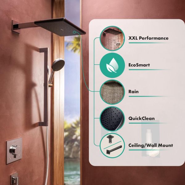 hansgrohe Raindance Alive Q Duschkopf 210/340 1 Strahlart wassersparend, chrom