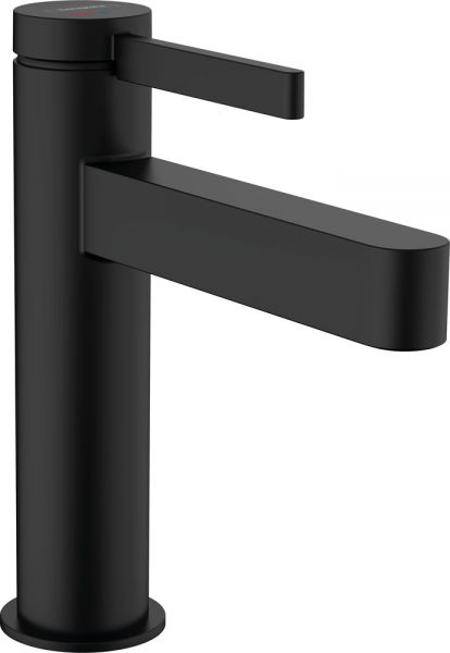 Hansgrohe Finoris Einhebel-Waschtischarmatur 110 CoolStart mit Push-Open Ablaufgarnitur, schwarz matt 76024670