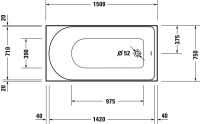 Vorschau: Duravit D-Neo Einbau-Badewanne rechteckig 150x75cm, weiß