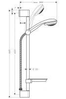 Vorschau: Hansgrohe Crometta 85 Variojet Handbrause/ Unica'Crometta Brausestange 0,65m Set, chrom