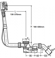 Vorschau: Viega Multiplex Trio Ab-/Überlaufgarnitur mit Einlaufgarnitur Bausatz 1 für Sonderwannen