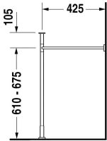 Vorschau: Duravit Vero Metallkonsole bodenstehendWandmontage zu Waschtisch 045412 und 235012, chrom 0030741000