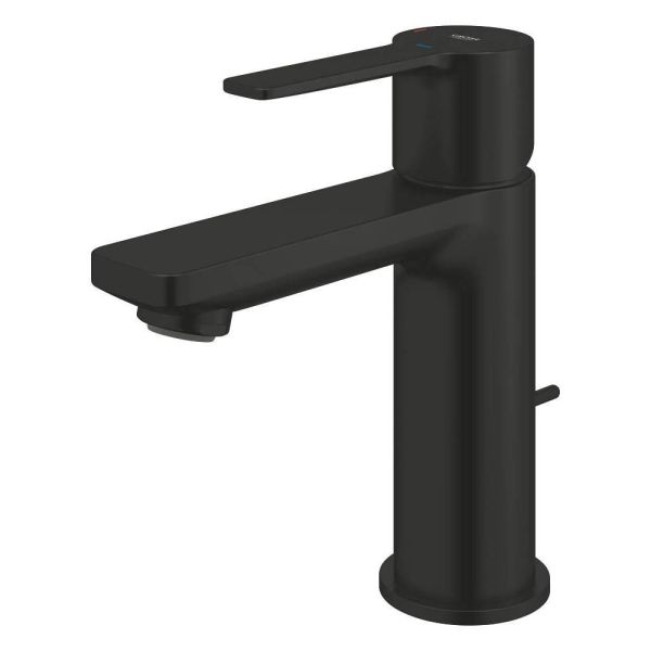 Grohe Lineare Einhand-Waschtischbatterie XS-Size Kaltstart, Ablaufgarnitur, schwarz matt 237902431