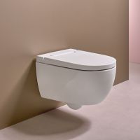 Geberit AquaClean Alba Wand-Dusch-WC Komplettanlage, weiß KeraTect