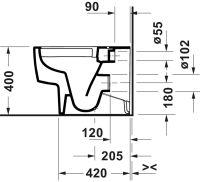 Vorschau: Duravit Balcoon Stand-WC, Abgang waagerecht, rimless, clay terra matt