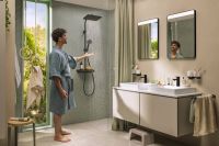 Vorschau: hansgrohe Activera Q Duschsystem 290 1jet EcoSmart+ ShowerTablet Select, schwarz matt