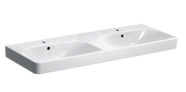 Geberit Smyle Square Doppelwaschtisch 120x48cm, weiß