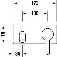 Vorschau: Duravit C.1 Einhebel-Waschtischmischer Unterputz, Ausladung 174mm, chrom