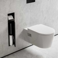 Hansgrohe XtraStoris Rock Einbau Toilettenbürstenhalter mit Papierhalter, befliesbar, schwarz matt 56062670