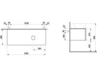 Vorschau: Laufen IL BAGNO ALESSI One Schubladenelement 1200, Ausschnitt rechts, zu WT H818974