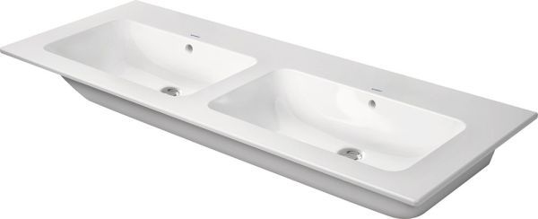 Duravit ME by Starck Doppelwaschtisch 130x49cm, mit Überlauf, ohne Hahnloch, weiß seidenmatt 2336133260