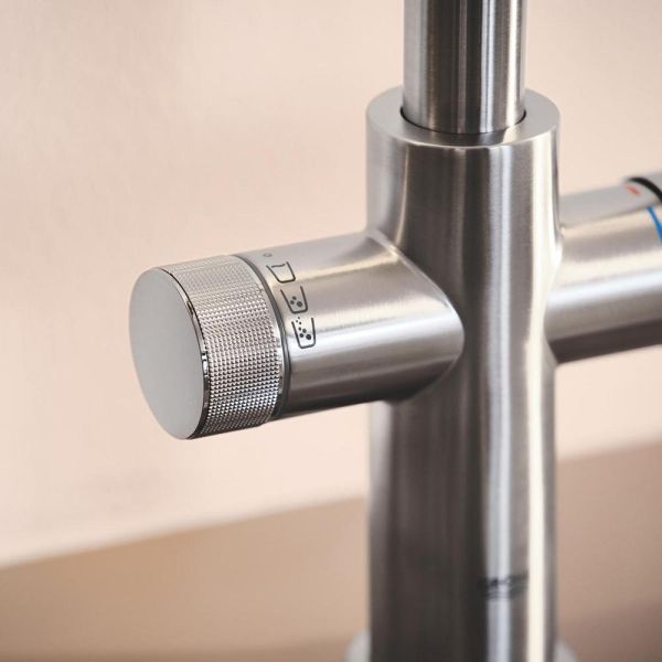 Grohe Blue 2.0 5-in-1-Armatur, C-Auslauf, supersteel
