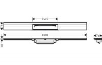 Vorschau: Hansgrohe RainDrain Flex Fertigset Duschrinne 70cm, kürzbar, zur Wandmontage, edelstahl gebürstet