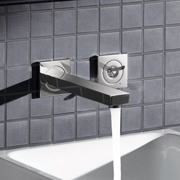 Grohe Eurocube Joy 2-Loch-Waschtischarmatur 23cm, Wandmontage chrom