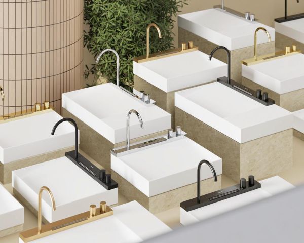 hansgrohe Avalegra AquaUnit Waschbecken 78x48cm mit Ablage, Armatur in polished gold optic