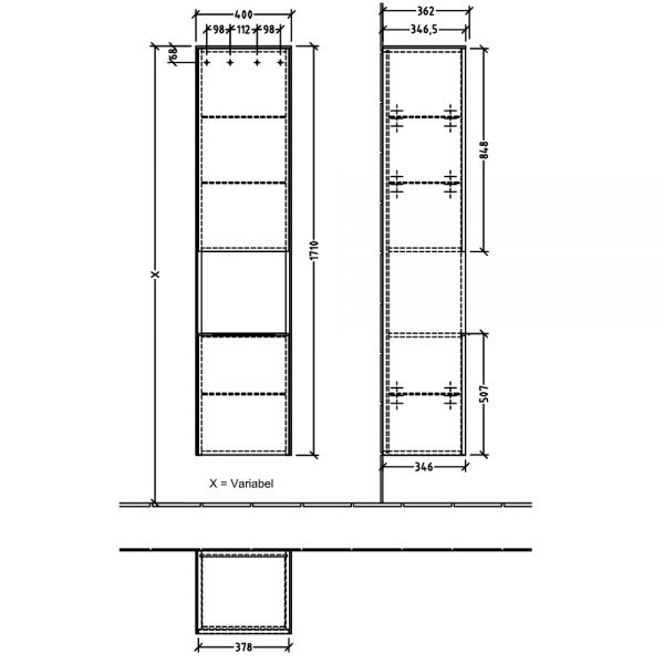 Villeroy&Boch Subway 3.0 Hochschrank mit 2 Türen