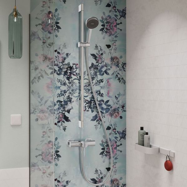 hansgrohe Activera S Duschset 95 1 Strahlart wassersparend mit Duschstange 90cm chrom 28042000