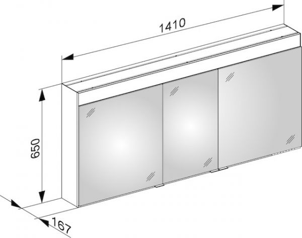 Keuco Edition 400 Spiegelschrank DALI-steuerbar für Wandvorbau, 141x65cm