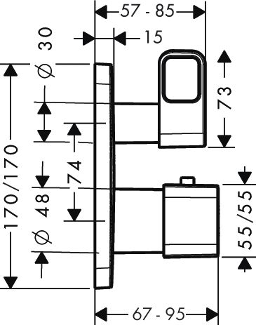 Axor Urquiola Thermostat Unterputz mit Ab- und Umstellventil