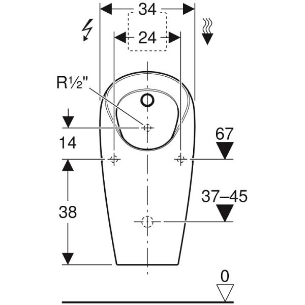 Geberit Urinal Selva, für UP-Steuerung, weiß